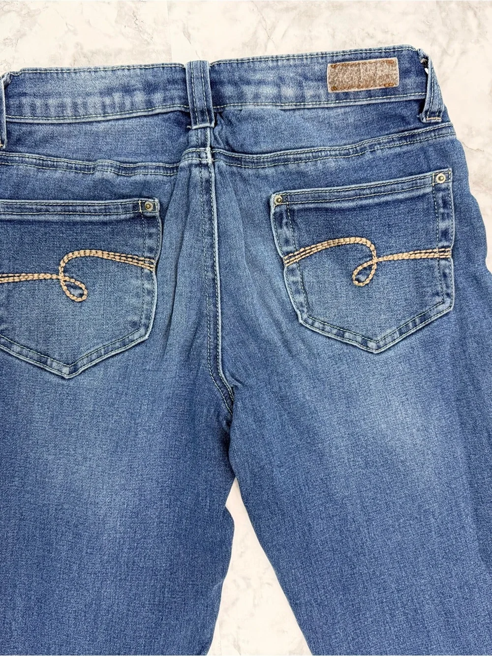 Justice Distressed Dark Blue Skinny Jeans